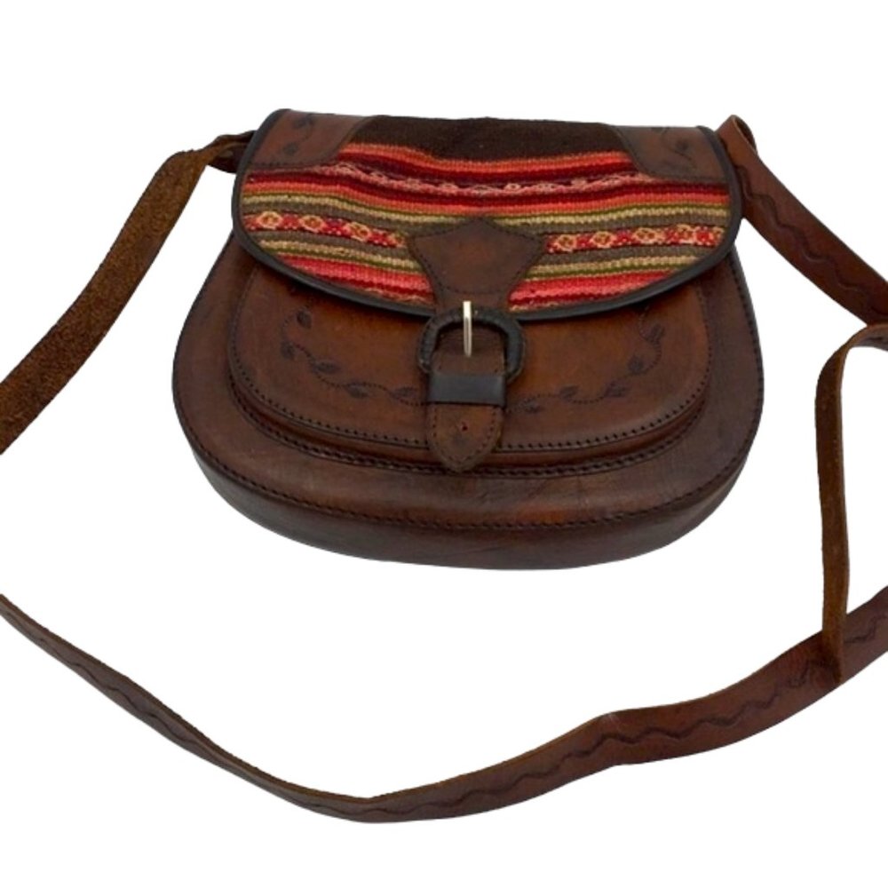 Boho Western Saddle Leather Crossbody Bag